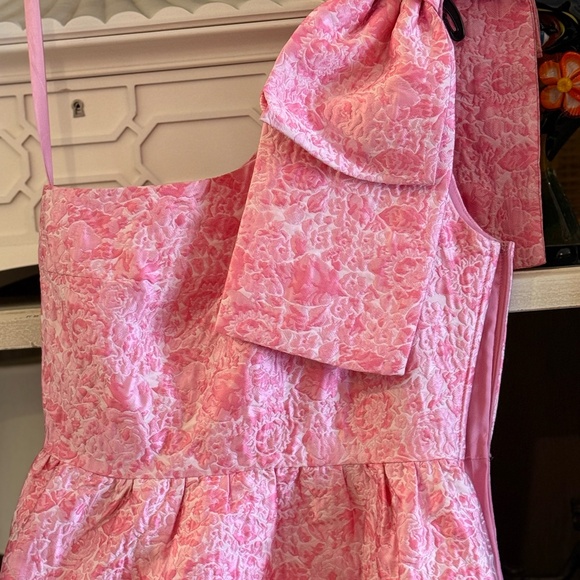 Abbey Glass Small S Caroline Gown pink bubble jacquard nwt - Picture 7 of 8